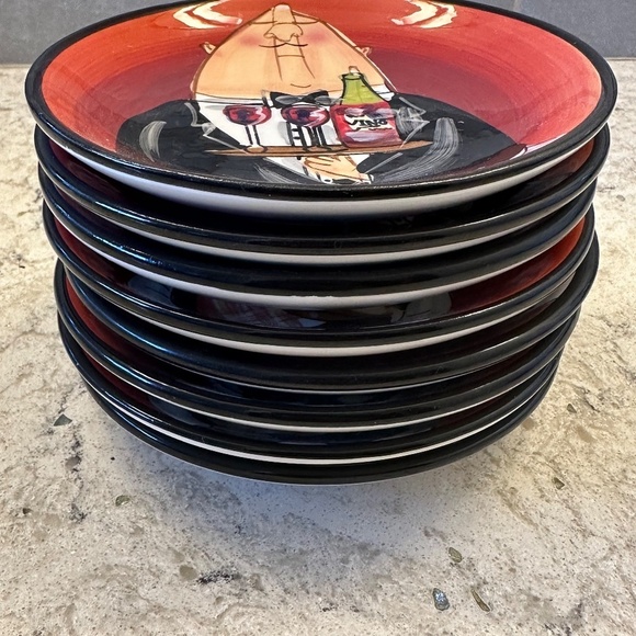 Certified International - Tracy Flickinger set of 8‎ saucers - Picture 9 of 10